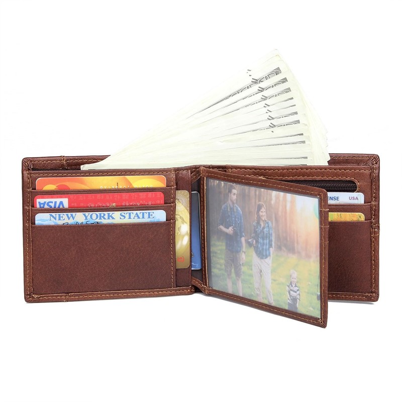 Katotey Men RFID Blocking Bifold Wallets Soft Genuine Leather, Mens