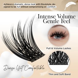 BEYELIAN D Curl Lash Clusters, Volume Cluster Eyelash Extensions, Soft Fluffy Eyelash Clusters/Cluster Lashes, Thin Band Lash Extension Clusters, Eyelash Clusters Individual Lashes DIY at Home