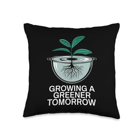 Growing A Greener Tomorrow Sustainable Hydroponics Throw Pillow