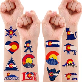 92 PCS Love Breckenridge Temporary Tattoos Stickers Themed Birthday Party Decorations Supplies Decor Favors Cute State Flag Tattoo Sticker Gifts For Kids Boys Girls Prizes Carnival