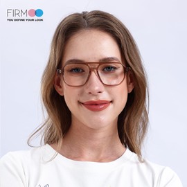 Firmoo Blue Light Filter Glasses Without Prescription Classic Aviator Glasses Acetate UV Protective Glasses Blue Light Blocking Glasses Computer Glasses Unisex, brown