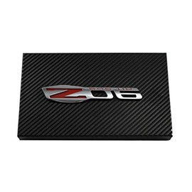 C6 Corvette Black Carbon Fiber Wrapped Fuse Box Cover - Z06 Emblem