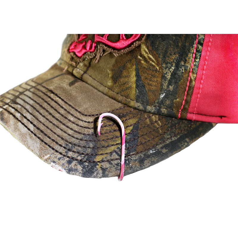 Two Eagle Claw Pink Camo Hat Hook Pin Fish Hook
