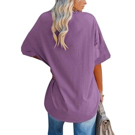 Womens Loose Fitting T Shirts Oversized T Shirts for Women Loose Fit Crewneck Short Sleeve Tops Summer Casual Blouse Y2K 2025 Basic Tees ofertas del Dia de hoy relampago Purple