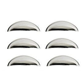 French Furniture Fittings Set of 6 French Style Cup Handles for Kitchen cabinets - 76mm CC Size, Perfect for Drawers and Doors, Screws Included