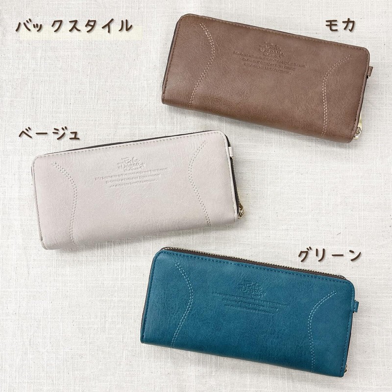 K-PARTS BebeDayan Mimosa Pocket Long Wallet, Round Zipper, Women's Long