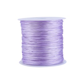 Nylon Cord, 100M x 0.8mm Nylon Chinese Knot Cord Rattail Macrame Shamballa Elastic String for Jewelry Making Bracelets Beading (Light Purple)