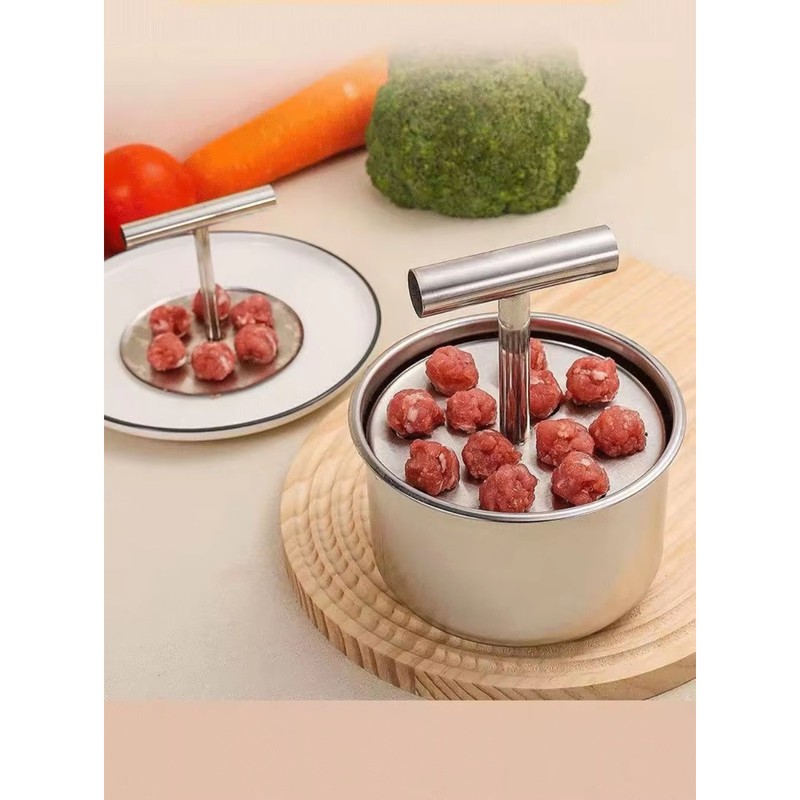 Stainless Steel Meatball Maker for Home Cooking – Manual Press