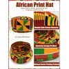 2 Pcs African Hats Kente Scarf Sets African Turban Dashiki