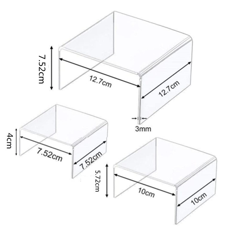 Acrylic Pedestal, 2 Sets Clear Acrylic Display Risers, Jewellery Display