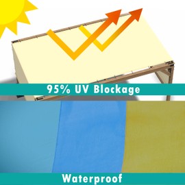 ColourTree 7' W x 15' L Grey Waterproof Pergola Sun Shade Canopy Replacement Cover UPF50, Commercial Grade 220 GSM Cloth, Includes Stainless Steel Weighted Rods