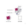 JewelryPalace Butterfly Bow Knot Princess Cut 3.1ct Created Pink Sapphire