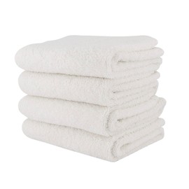 My Home - 4 Toallas de Manos 100% Algodón (4 Piezas) 40 x 70 cm - Calidad Hotelera - Suave y Absorbente - Ideal para SPA y Salones de Belleza - Hoteles y Gimnasios - 180g - Color Blanco