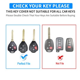 QBUC for Toyota Key Fob Cover with Keychain,Compatible with Toyota 2006-2018 4Runner Corolla RAV4 Venza Scion Matrix Yaris 3 Buttons Car Smart Key (Blue, 3 Buttons)