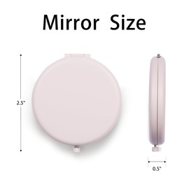 Compact Mirror for Purse, Metal Round Shell, Double-Sided 1X/2X Magnifying, Portable Travel Makeup Mirror, Mini Pocket Mirror, Light Salmon, 1 Pack
