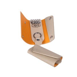COGURE CONKC-M/S Key Case, Genuine Leather, European Embossed Leather, 4 Key Hooks, Gift Box Included, Grege