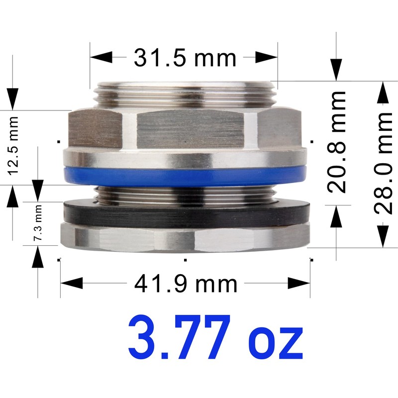 RAINPAL SSBF010 Female 3/4" NPT Stainless Steel Bulkhead Tank Fitting