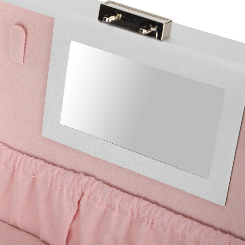 Three Layer Jewelry Storage Box PU Leather Necklace Rings Earrings