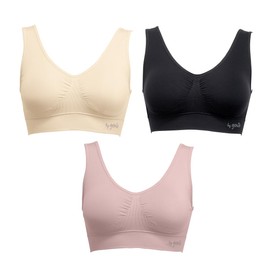 Genie Bra, 3-Piece Set, Wireless, Night Bra, multicolor