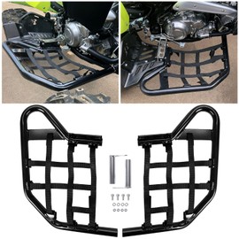 KUAFU Side Step Nerf Bars Compatible with Yamaha Raptor 700 YFM 700 YFM700R Models Aluminium Foot Guard Pegs W/Black Webbing Nets