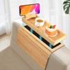 Bamboo Sofa Arm Tray – 2-in-1 Magnetic Detachable Couch Cup