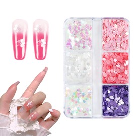 Doyime Nail Parts, Cherry Blossoms, Flower Nail Deco Parts, 3D Cherry Blossom Petals, Thin, Cute, Sequins, Nail Art, Nail Decoration Parts