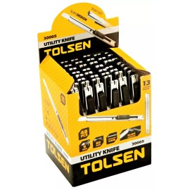 TOLSEN 48 TOLSEN STAINLESS STEEL SNAP OFF UTILITY KNIFE KNIVES BLADES 9MM BREAKAWAY