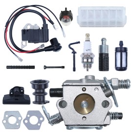 MS250 Carburetor for Stihl 021 023 025 MS210 MS230 Chainsaw Carb with 1123 160 1650 Air Filter Ignition Coil Fuel Line Tune Up Kit Replace for Walbro WT286