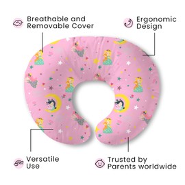 Plushii Nursing Pillow for Breastfeeding, Breathable Breast Feeding Pillow and Positioner with Removable Cover for More Support, Tummy Time and Bottle Feeding Support Pillow, Moon Fairy