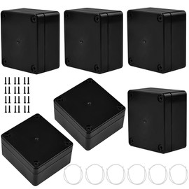 ADERTOS 6 PCS IP65 Waterproof Junction Boxes External Electrical Junction Box Outdoor Cable Connection Junction Box Plastic Project Junction Box Enclosure for Electronics Case Box - 65x58x35mm/Black