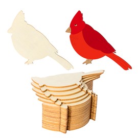 20Pcs Unfinished Cardinal Shape Wooden Bird Wood Tag Hanging Wood Cutout Slices Wooden Tags with Twine for Christmas Thanksgiving Day Holiday Wedding Birthday Party Garden Decoration
