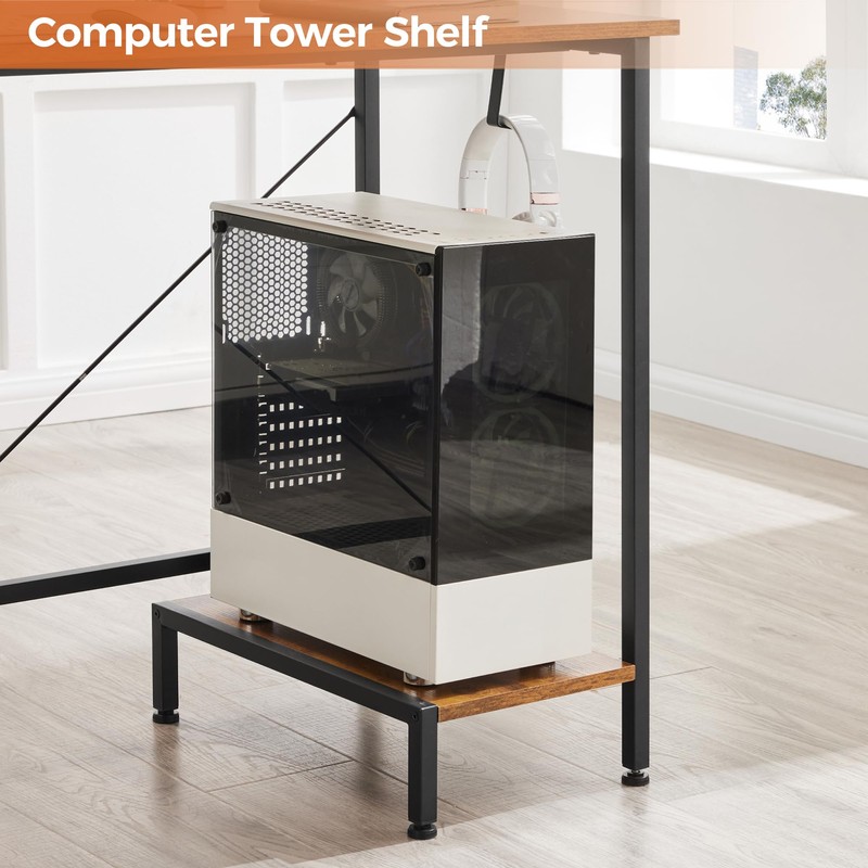 Mericonia L Shaped Desk,66 Inch,Corner Desk for Home Office,Computer Gaming