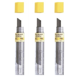 PENTEL Hi-Polymer Super 0.9 mm HB Pack of 3 Packs of 15