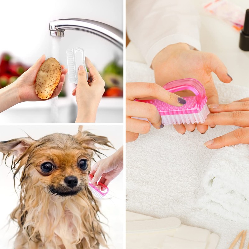 Larbois Handle Grip Nail Brush, Hand Fingernail Brush Cleaner Scrubbing
