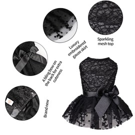 CuteBone Dog Birthday Dress Girl Puppy Skirt Tutu Cat Wedding Outfit Pet Party Clothes for Small Dogs Costume DD15L