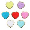 7PCS Sequin Heart Patches Iron on Heart Patches Glitter Heart