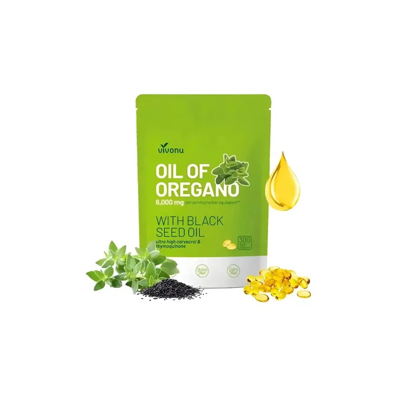 Aceite De Orégano 6000mg 300 Cápsulas Sin Sabor