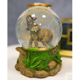 Ebros Gift Safari Grasslands Savanna African Bush Elephant Glitter Water Globe Collectible Figurine 6.25" Tall As Wildlife Animal Conservation Novelty Snow Globe Decor