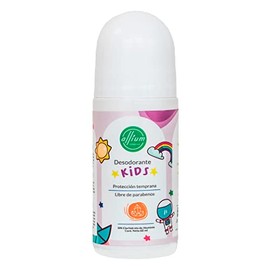 Desodorante Natural Kids 60 Ml Roll On, Infantil 100% Ingredientes Naturales, Producto Para Niños,Unisex, Libre de Aluminio, Protección Temprana Sin Aroma