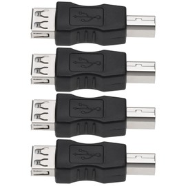 eMagTech 4PCS USB 2.0 A Female to USB B Printer Male Converter Connector Plug 52.5x16.8mm for Printer Scanner Fax Machine USB A to B Adapter Black