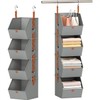 2-Pack 4-Tier Hanging Closet Organizer Shelves, Foldable Non-Woven Fabric Wardrobe