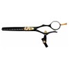 Kissaki Hair Scissors Kanagawa 30 tooth Black W Titanium Double