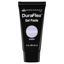 Americanails DuraFlex Gel Paste - Polygel Nail Paste for Nail Overlay and Nail Extension, Odor Free Poly Gel Nail Paste - Nail Strengthener for Durable and Lightweight Nails - 2oz Tube - Clear