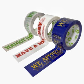 3-Roll Bundle Decorative Printed Packing Shipping Tape for Small Businesses - Have a Nice Day, You Got This, We Appreciate Your Business, Printed Packing Tape for Moving Boxes, 110 Yards (330 FT) Each
