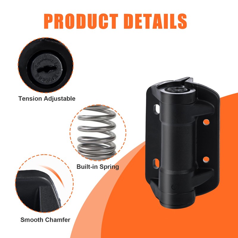 KOVOSCH Self-Closing Gate Hinges, Tension Adjustable Heavy Duty Gate Hinges