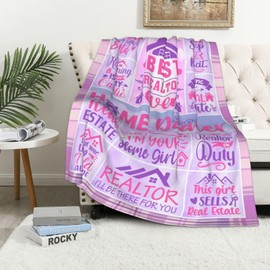 Realtor Gifts Throw Blankets 50" x 60", Real Estate Agent Gifts, Realtor Gifts for Women, Closing Gifts for Realtors, Best Gift for Realtors Female, Real Estate Agent Gift for Women, Realtor Supplies