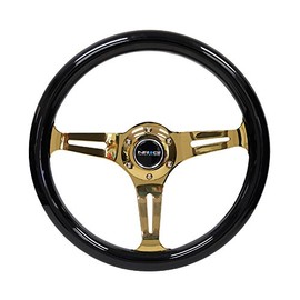NRG REINFORCED STEERING WHEEL ST-015CG-BK + U.S. Performance Lab Sticker