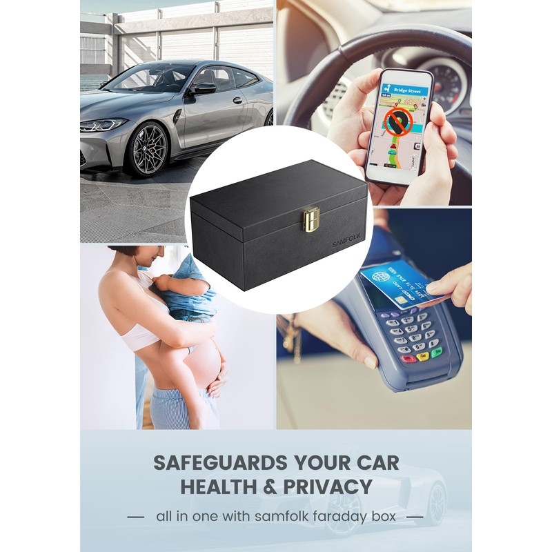 Samfolk Faraday Box with Faraday Pouch 2 Pack, Keyless Entry