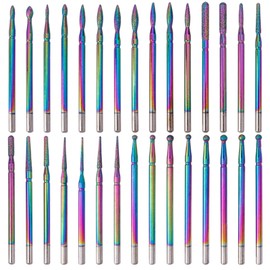 Bestgle 30 Pcs Nail Drill Bit, Metal Bar for Carbide Drill Bit, 0.09 inch (2.35 mm), Grinding Head, Color Titanium, Gel Nail Cuticle Remover Drill Bit, For Nail Use, Home Nail Care Supplies, DIY