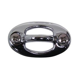 CPB Curved Oval Rope Eyes with Screws - Set of 2 - Chrome Plated Brass - Rope Anchor- Oval Shaped - Curved